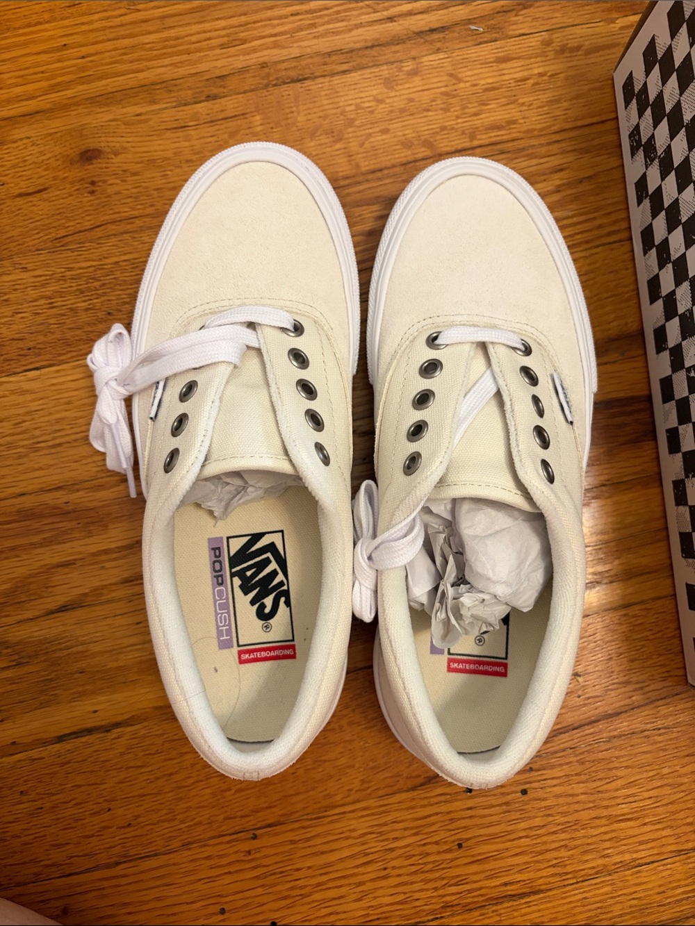 Vans Cream Canvas Low-Top Sneakers - Picture 4 of 6